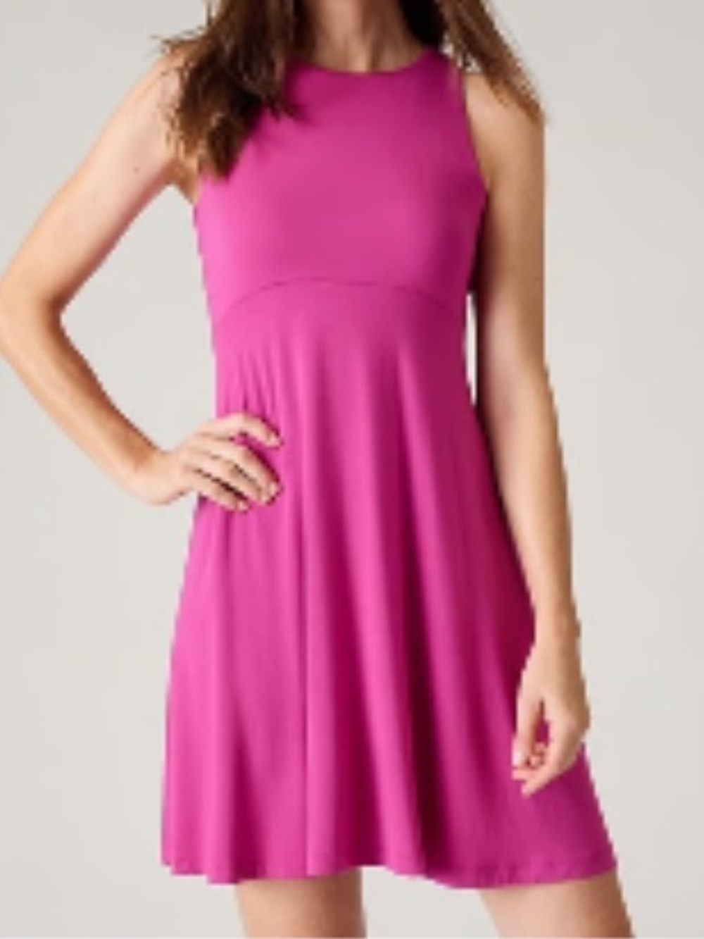 Athleta Santorini Fit & Flare Sleeveless Dress Pink Small